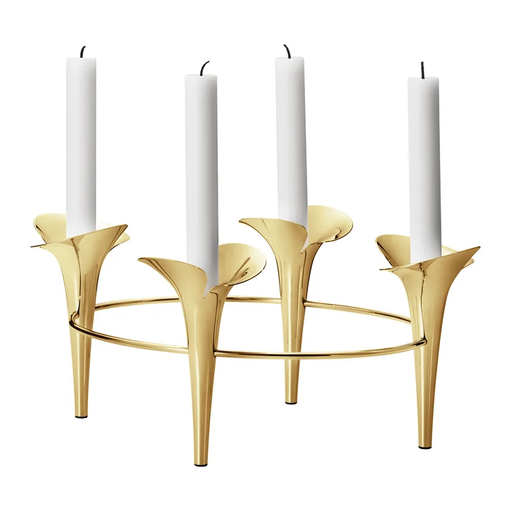 Bloom Botanica Kerzenhalter, gold von Georg Jensen