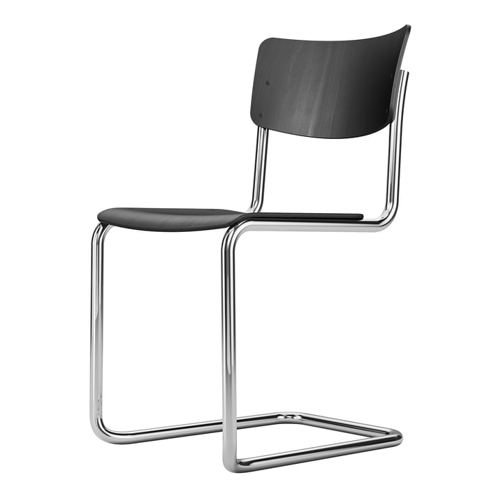 Thonet - S 43 ST Stuhl, Chrom / Buche schwarz gebeizt (TP 29)