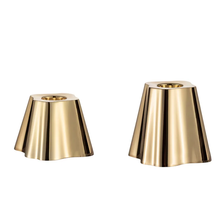 Aalto Kerzenhalter-Set 50 + 65 mm, Messing von Iittala