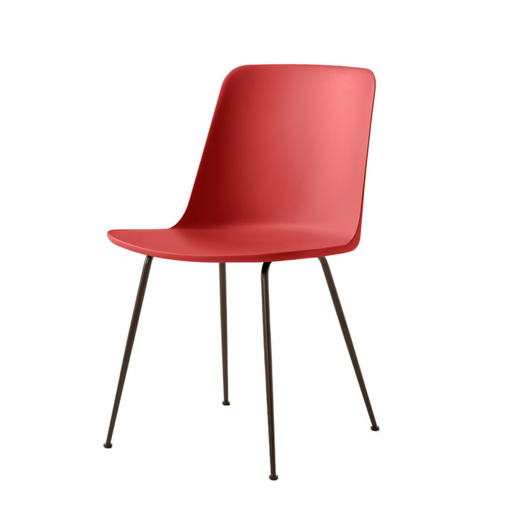 Rely Chair HW6, zinnoberrot / Gestell schwarz von &Tradition
