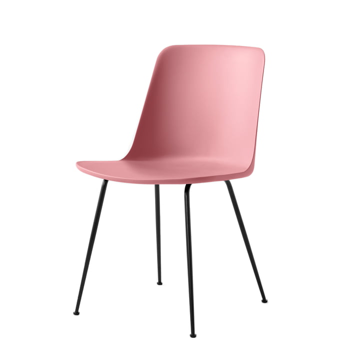Rely Chair HW6, soft pink / Gestell schwarz von &Tradition