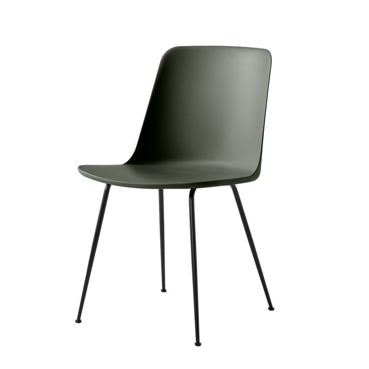 Rely Chair HW6, bronze grün / Gestell schwarz von &Tradition