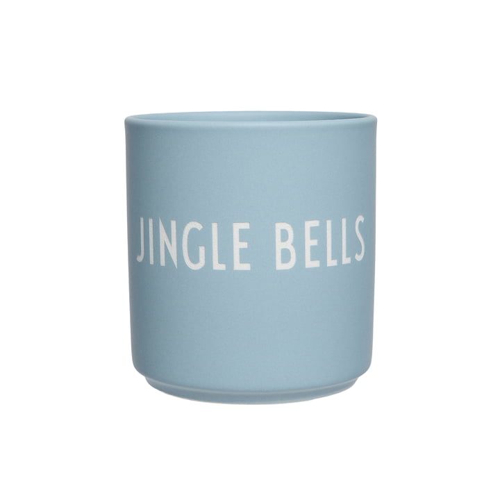 AJ Favourite Porzellan Becher, Jingle Bells / light blue von Design Letters