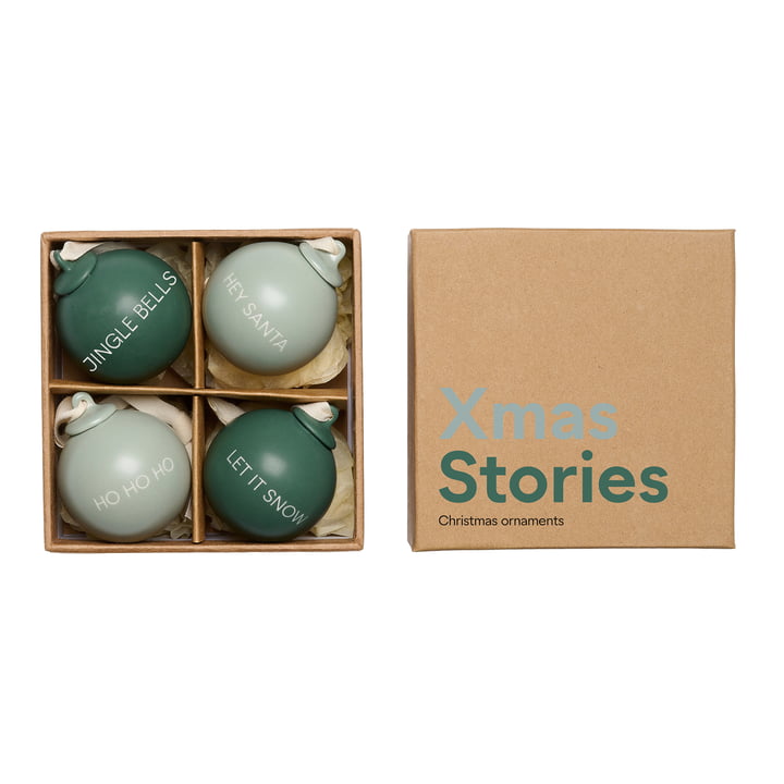 Design-Letters-X-MAS-Stories-Deko-Anhaenger-4-cm-dark-green-dusty-green-4er-Set-frei