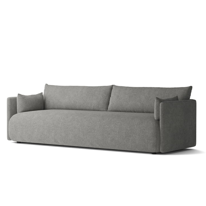 Audo - Offset Sofa, 3-Sitzer, dunkelgrau (Audo Bouclé 16)