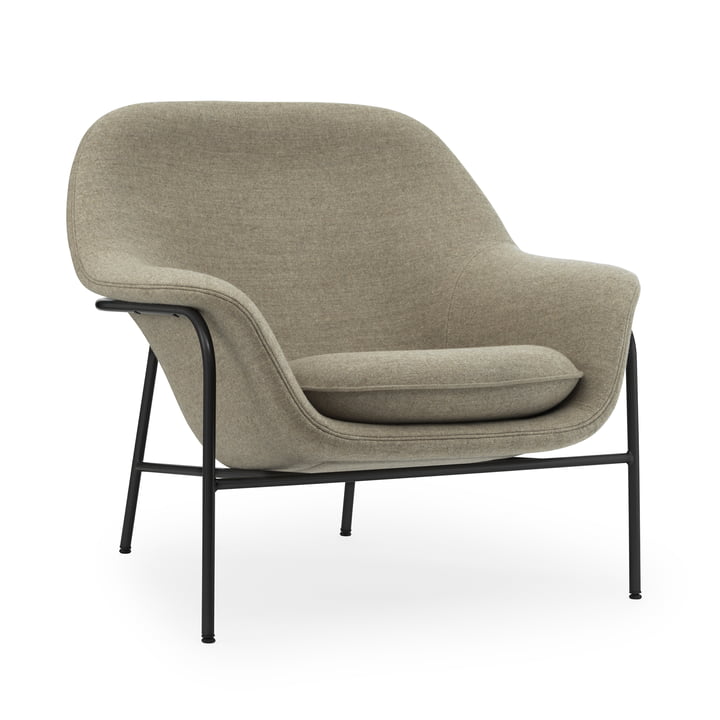 Drape Lounge Chair, low, schwarz, Synergy 32 von Normann Copenhagen