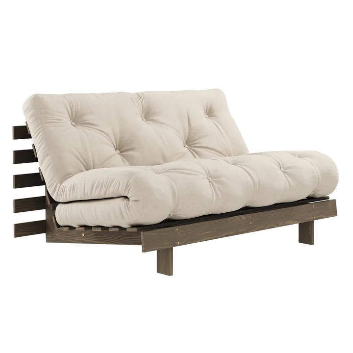 Karup - Roots Schlafsofa, 140 x 200 cm, Kiefer carobbraun / beige (402)