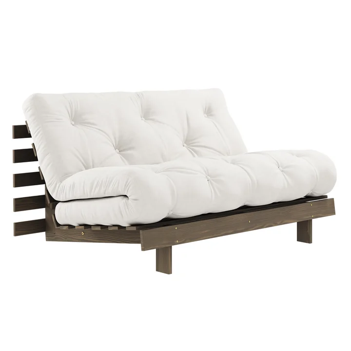 Karup - Roots Schlafsofa, 140 x 200 cm, Kiefer carobbraun / natur (701)