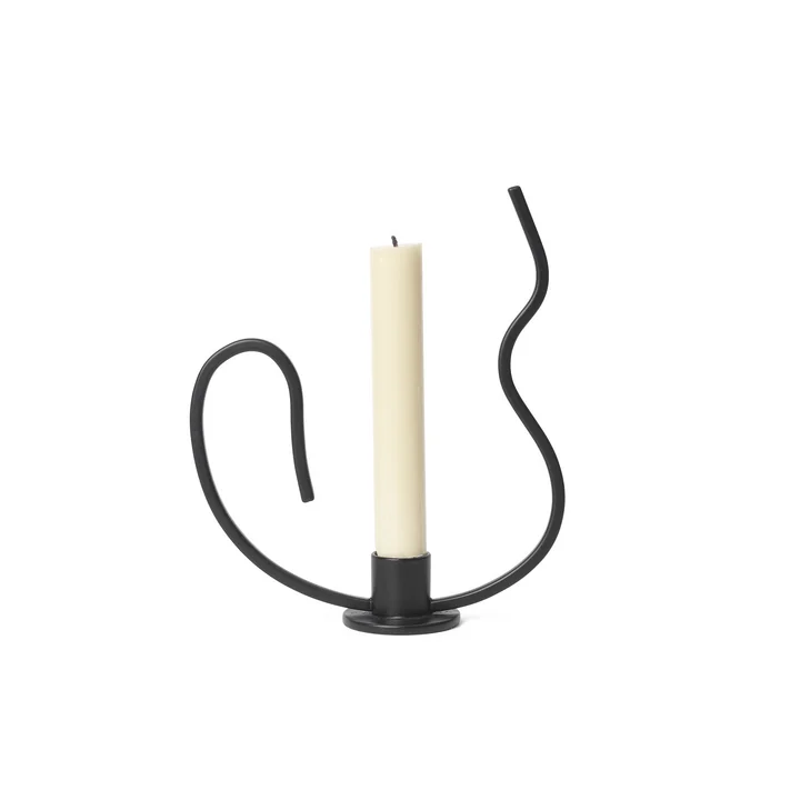 Valse Kerzenständer niedrig, schwarz von Ferm Living