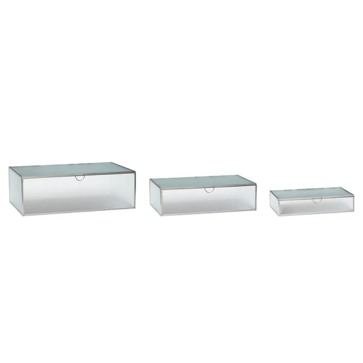 Hübsch Interior - Ripple Glasboxen, gefrostet (3er-Set)