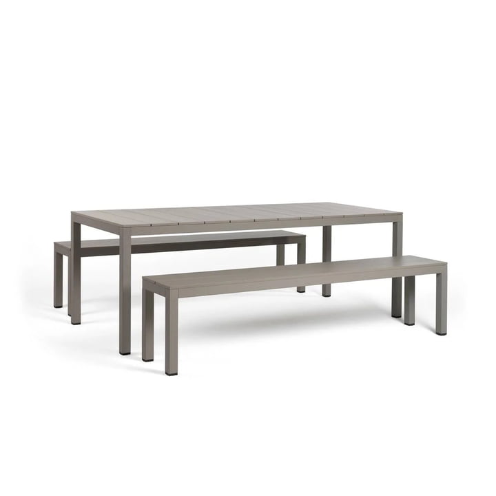 Tisch und Bänke Set aus Aluminium
