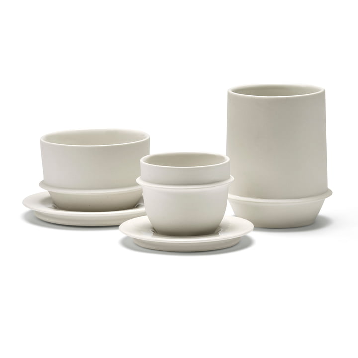 Dune Kaffeetasse, Espressotasse, Becher, Untertassen, Alabaster weiß von Serax