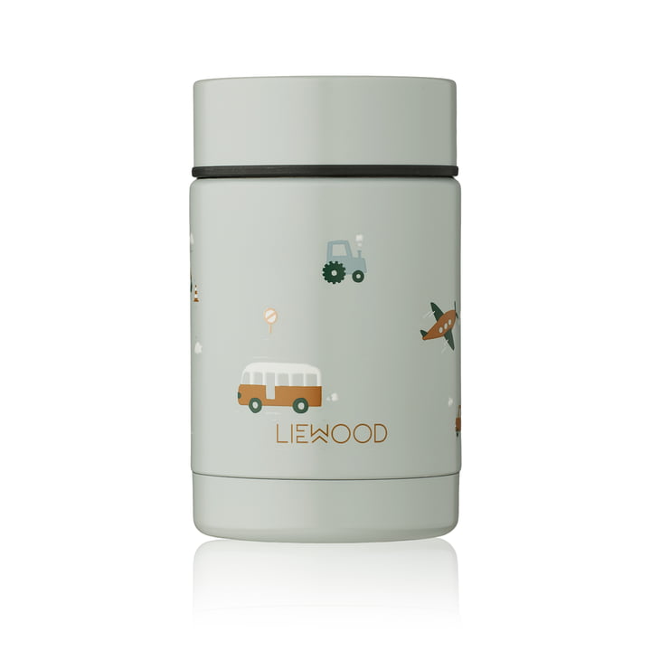 LIEWOOD - Nadja Lunchbox, 250 ml, Fahrzeuge, dove blue mix