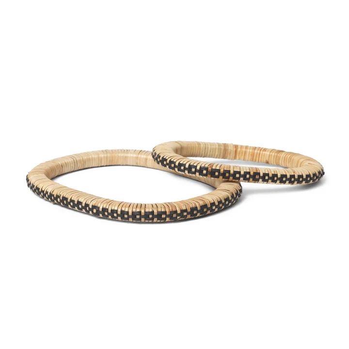 Ferm Living - Weave Untersetzer, natural / schwarz ( 2er Set)