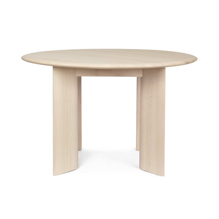 ferm Living - Bevel Tisch, Ø 117 x H 73 cm, Buche weiß geölt