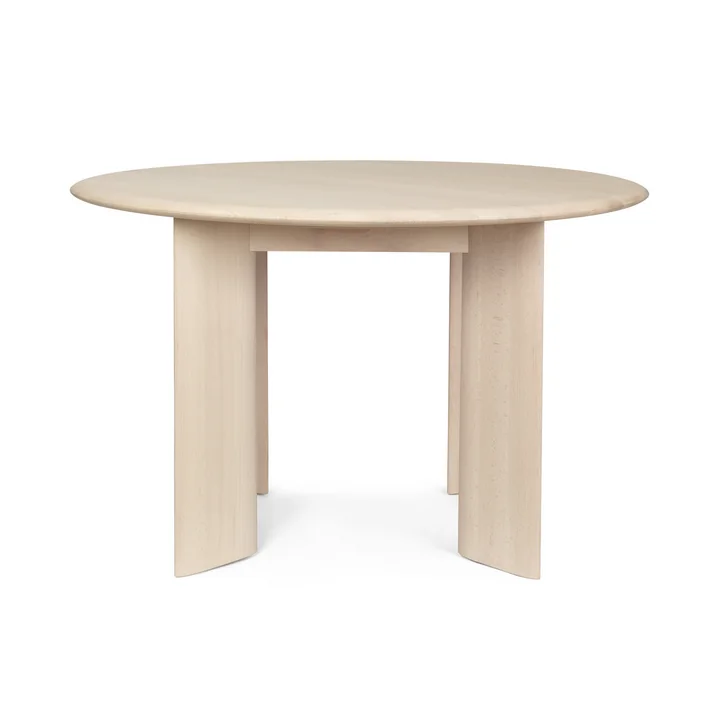 Ferm Living - Bevel Tisch, Ø 117 x H 73 cm, Buche weiß geölt