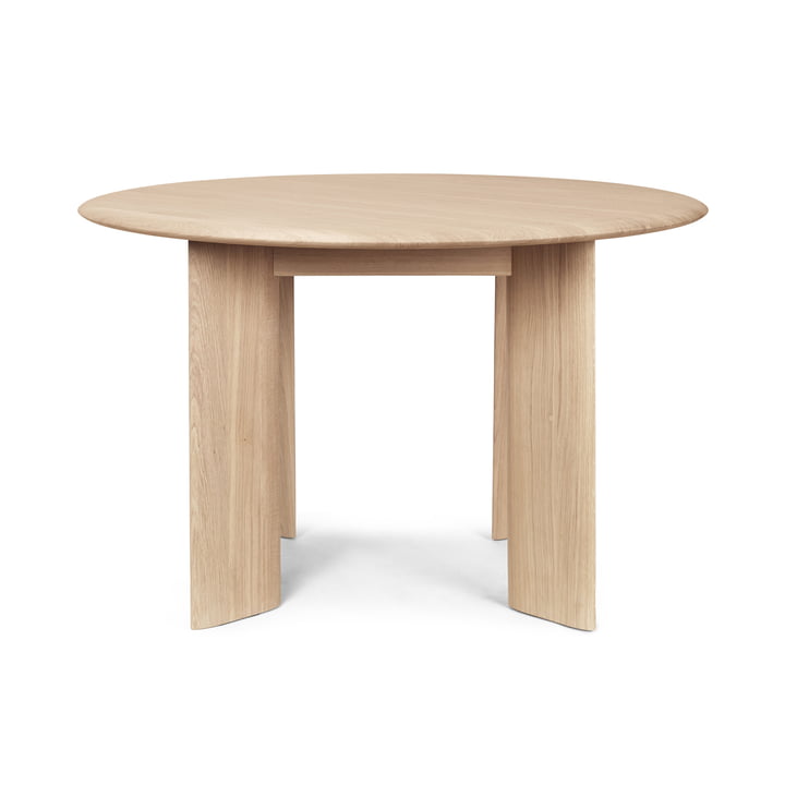 ferm Living - Bevel Tisch, Ø 117 x H 73 cm, Eiche weiß geölt