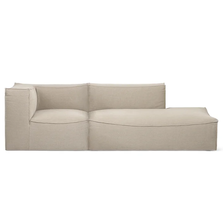Ferm Living - Catena Modular, 3-Sitzer Sofa Open End Right, natur (Rich Linen)