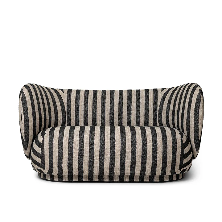 Ferm Living - Rico Sofa, 2-Sitzer, sand / schwarz (Louisana)