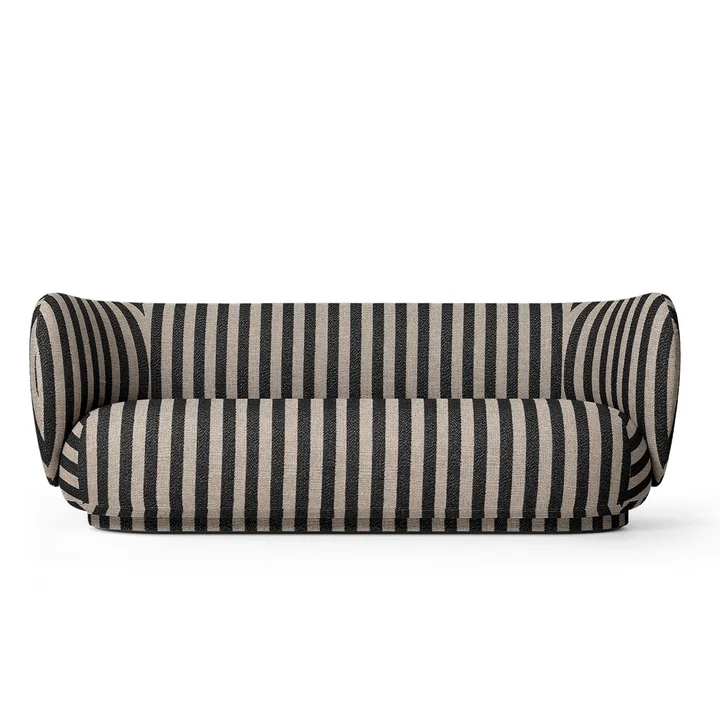 Ferm Living - Rico Sofa, 3-Sitzer, sand / schwarz (Louisana)	