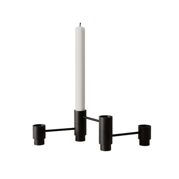 Kerzenhalter Structure, schwarz von Nichba Design