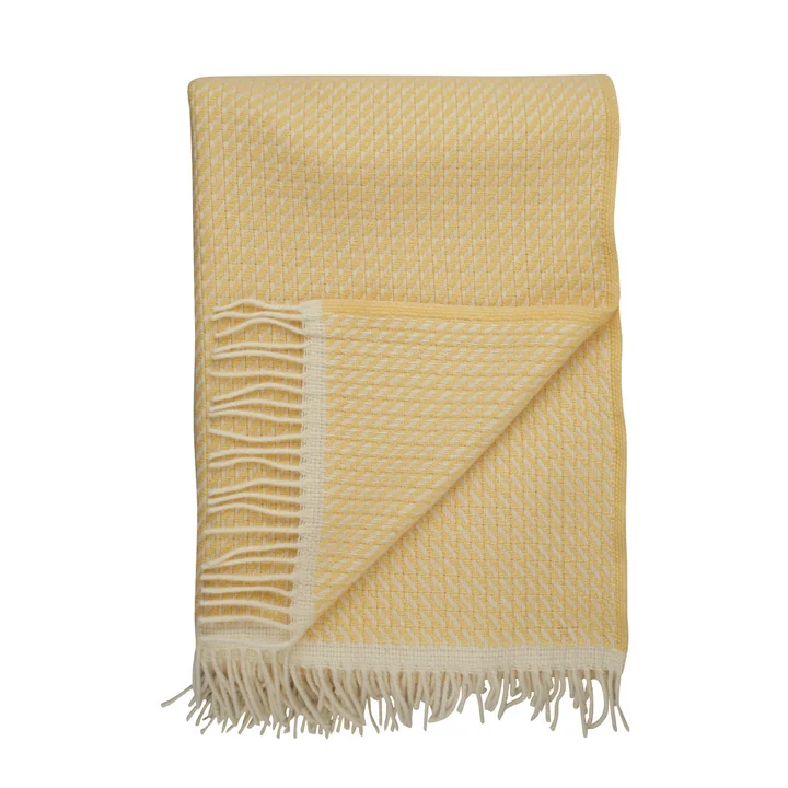 Mello Wolldecke, 210 x 150 cm, lemon yellow von Røros Tweed
