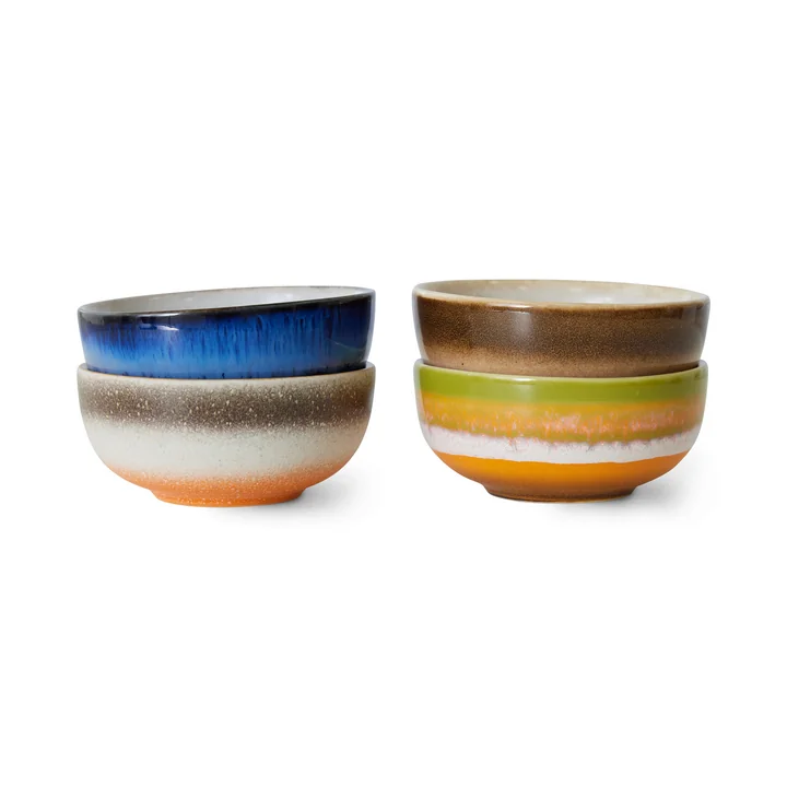 Kopie - HKliving - 70's Schale, XS Bowls, Ø 8,3 cm, sierra (4er Set)
