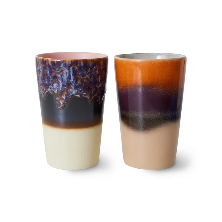 HKliving - 70's Teebecher (2er-Set) 475 ml, dusk