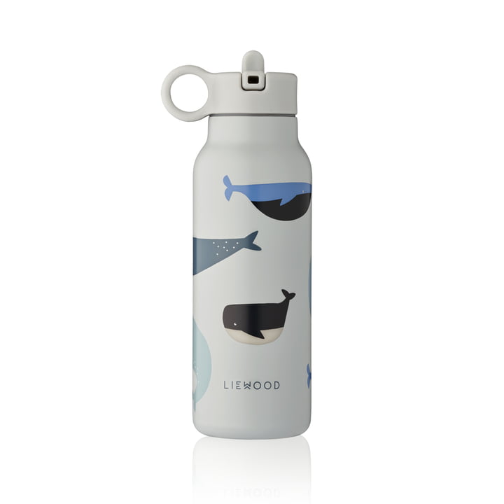 Falk Wasserflasche, 350 ml, whales / cloud blue von LIEWOOD