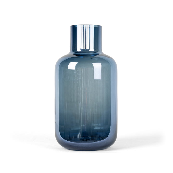 HANA - Lister Glas Vase Ø 13 x H 25 cm, blau