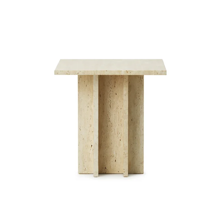 Edge Couchtisch, small, travertine von Normann Copenhagen