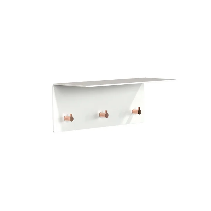 Unu Wandgarderobe, weiß matt/kupfer poliert, BxHxT 40x15x15 cm von Frost