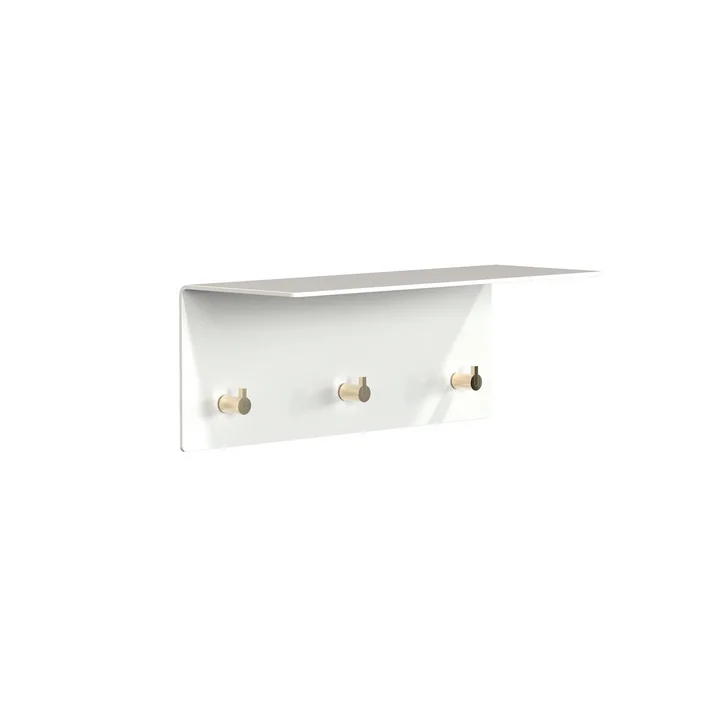 Unu Wandgarderobe, weiß matt/gold poliert, BxHxT 40x15x15 cm von Frost
