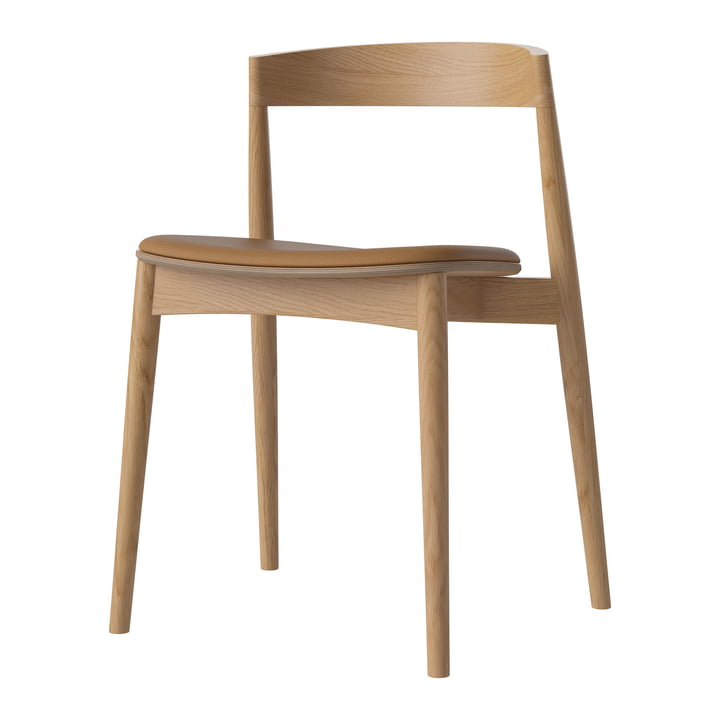 Kite Stuhl, Eiche geölt / Sydney Leder cognac von Bolia
