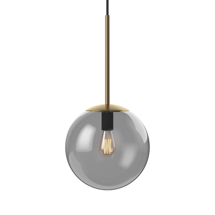 Orb Pendelleuchte Ø 20 cm, Messing antik matt / rauchgrau von Bolia