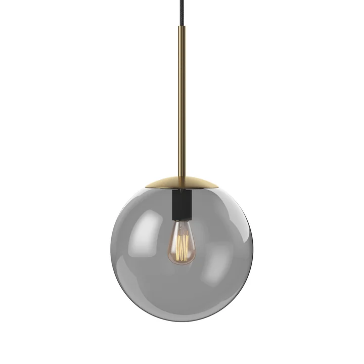 Orb Pendelleuchte Ø 20 cm, Messing antik matt / rauchgrau von Bolia