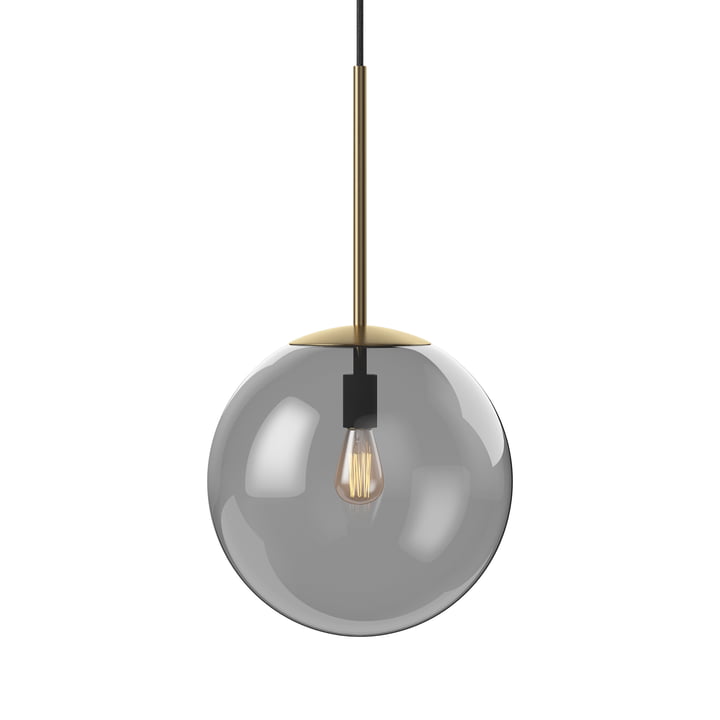 Orb Pendelleuchte Ø 25 cm, Messing antik matt / rauchgrau von Bolia
