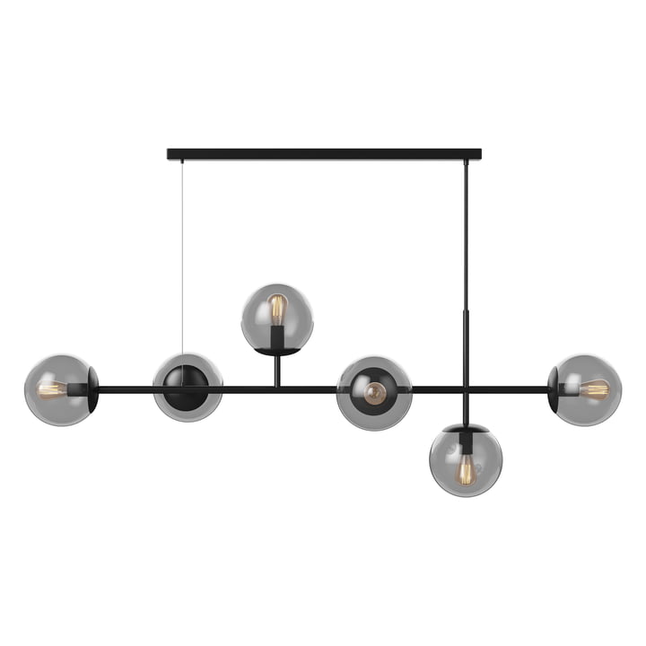Orb Stabpendelleuchte, schwarz matt / rauchgrau von Bolia