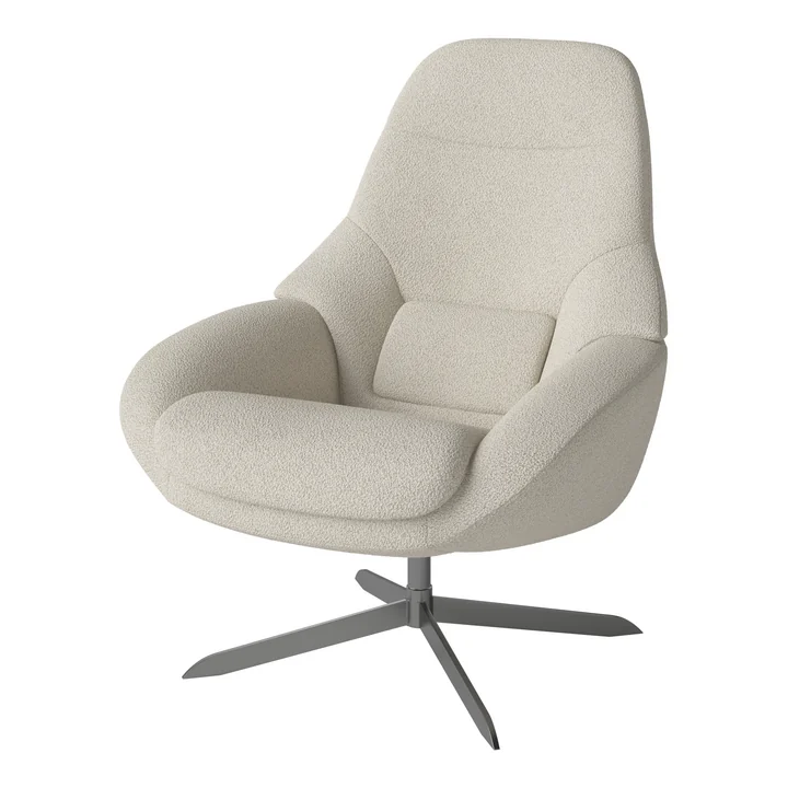 Saga Sessel, Stahl satin / Paza beige von Bolia