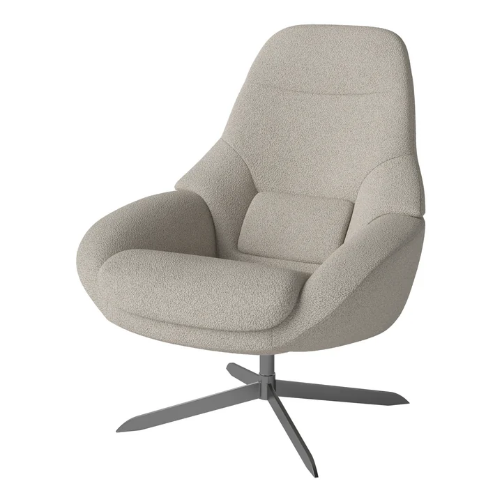 Saga Sessel, Stahl satin / Paza sand von Bolia