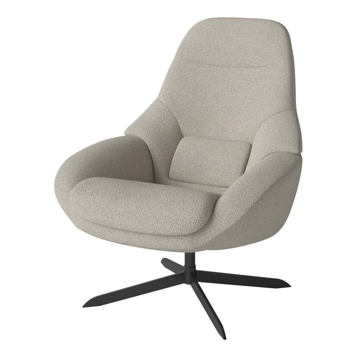 Saga Sessel, Stahl schwarz / Paza sand von Bolia