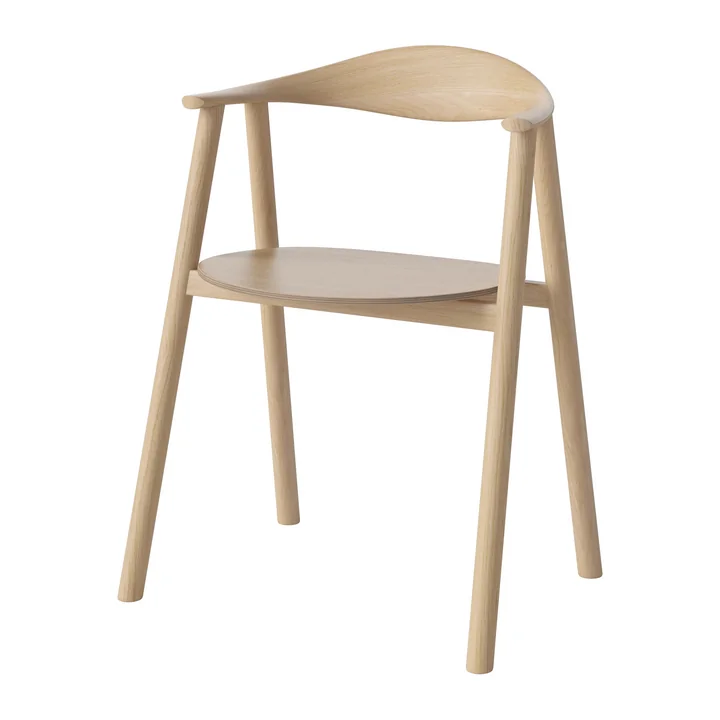 Swing Armlehnstuhl, Eiche weiß pigmentiert von Bolia