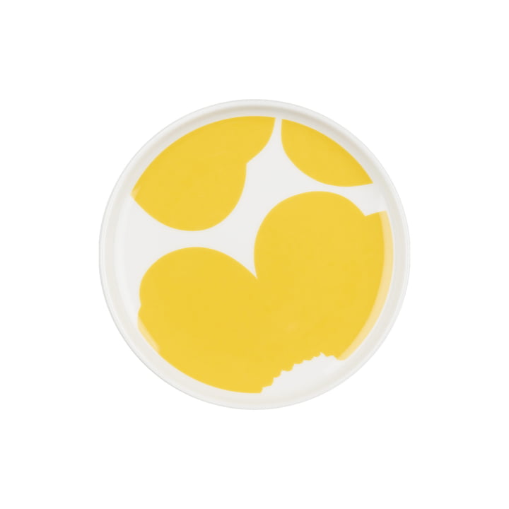 Oiva Iso Unikko Teller, Ø 13,5 cm, weiß / spring yellow von Marimekko