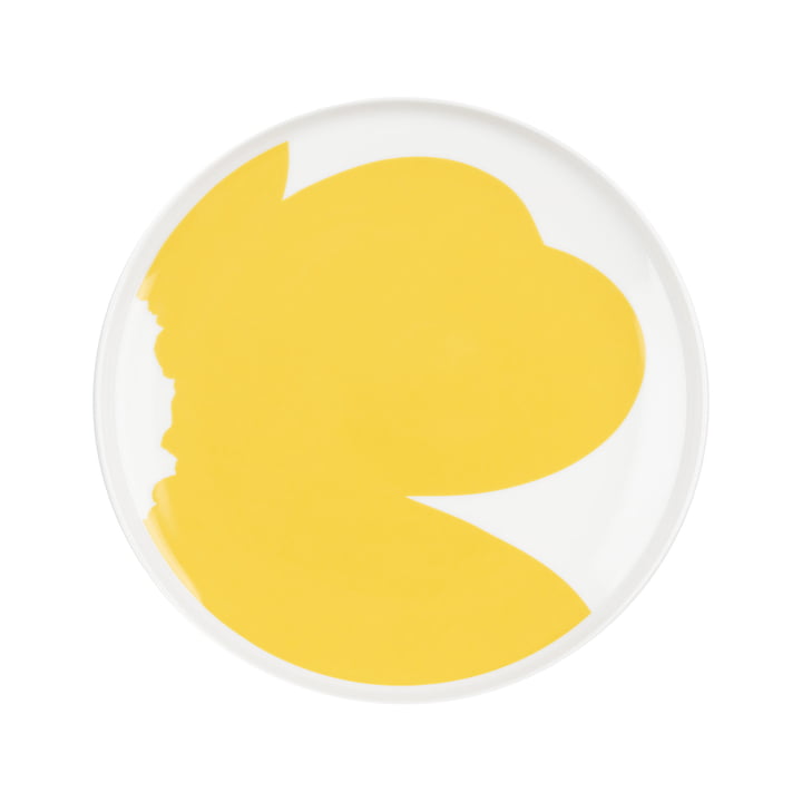 Oiva Iso Unikko Teller, Ø 25 cm, weiß / spring yellow von Marimekko