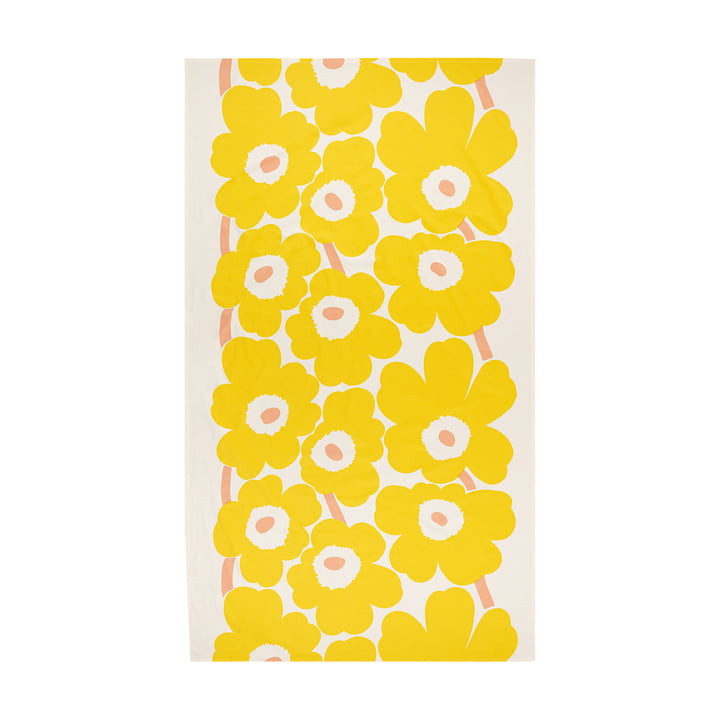 Unikko Tischdecke 140 x 250 cm, cotton / yellow / pink von Marimekko