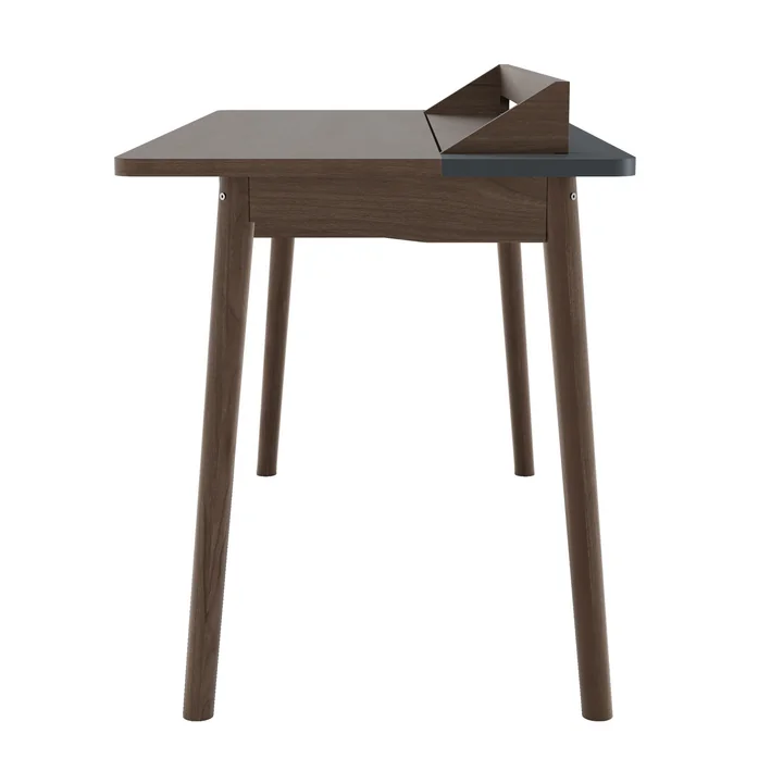Hartô - Honoré Schreibtisch, Walnuss natur / schiefergrau