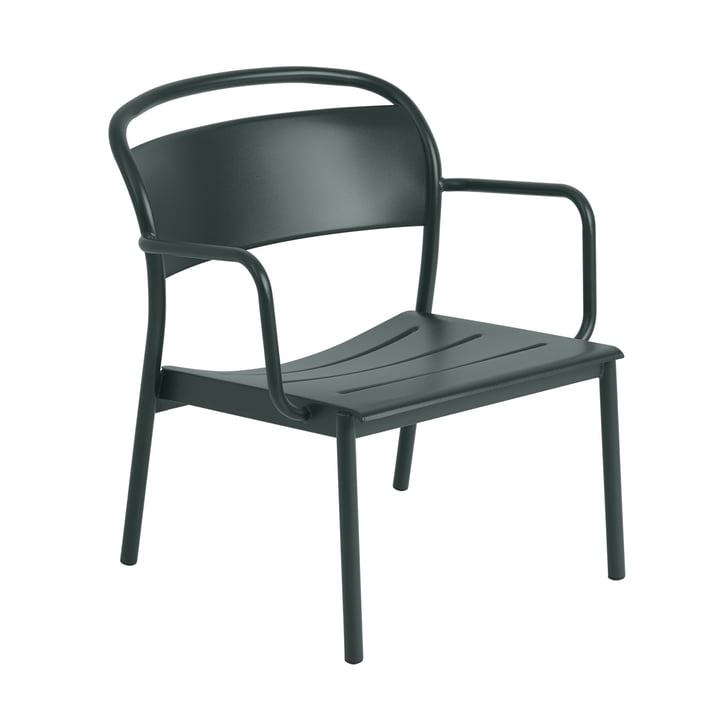 Linear Steel Lounge Armchair, dunkelgrün RAL 6012 von Muutp
