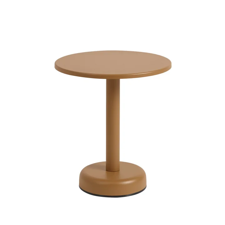 Linear Steel Outdoor Kaffeetisch, Ø 42 x H 47 cm, burnt orange RAL 8001 von Muuto