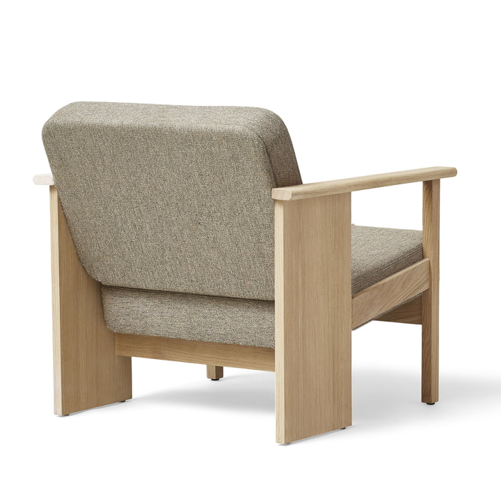 Block Loungesessel, Eiche weiß geölt / braun 227 (Hallingdal 65) von Form & Refine