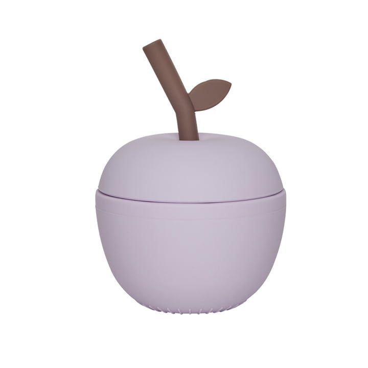 Apfel Becher mit Strohhalm, lavender von OYOY Mini